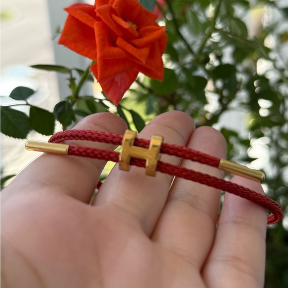 Unisex Red π΄ Rope Stainless Steel Pull H Bracelet - Picture 8 of 9